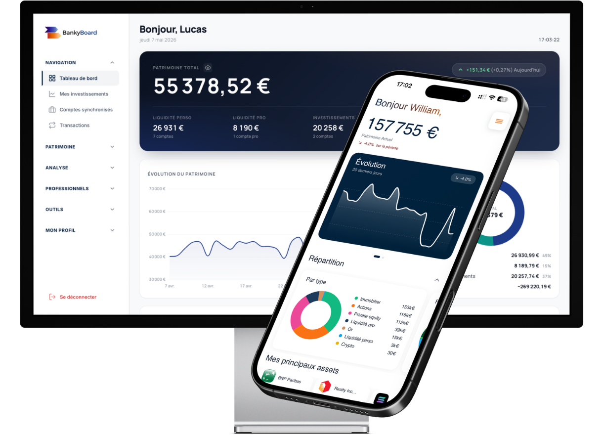BankyBoard – aperçu de l'application